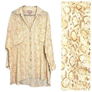 Show Me Your Mumu Johns Button Down Shirt Desert Snake Print Size Medium